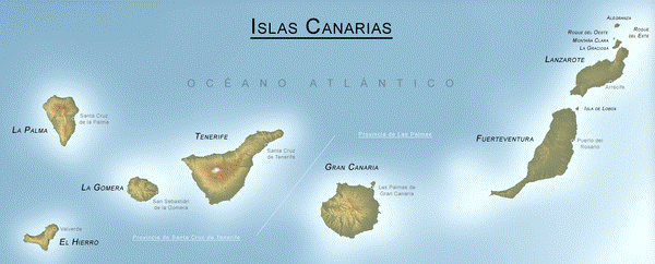 カナリア諸島の地図